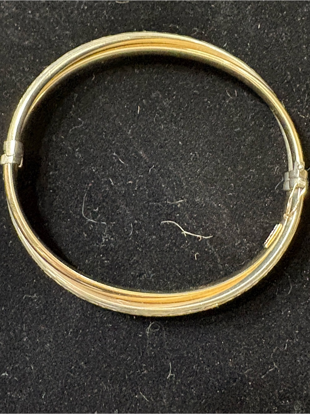 Vintage 14 karat gold filled sterling silver hinged bangle bracelet 925